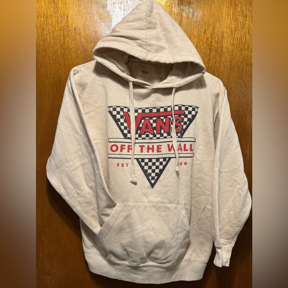 Vans Off The Wall Cream Colored Hoodie Small (See description)